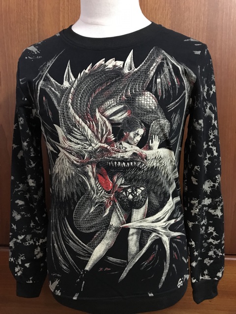 Áo nỉ nam dài tay in hình