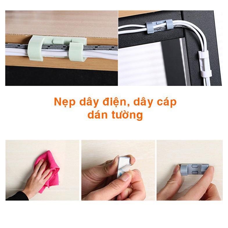 Bộ 20 miếng dán tường đi dây điện - kẹp cố định nút giữ dây điện 88068