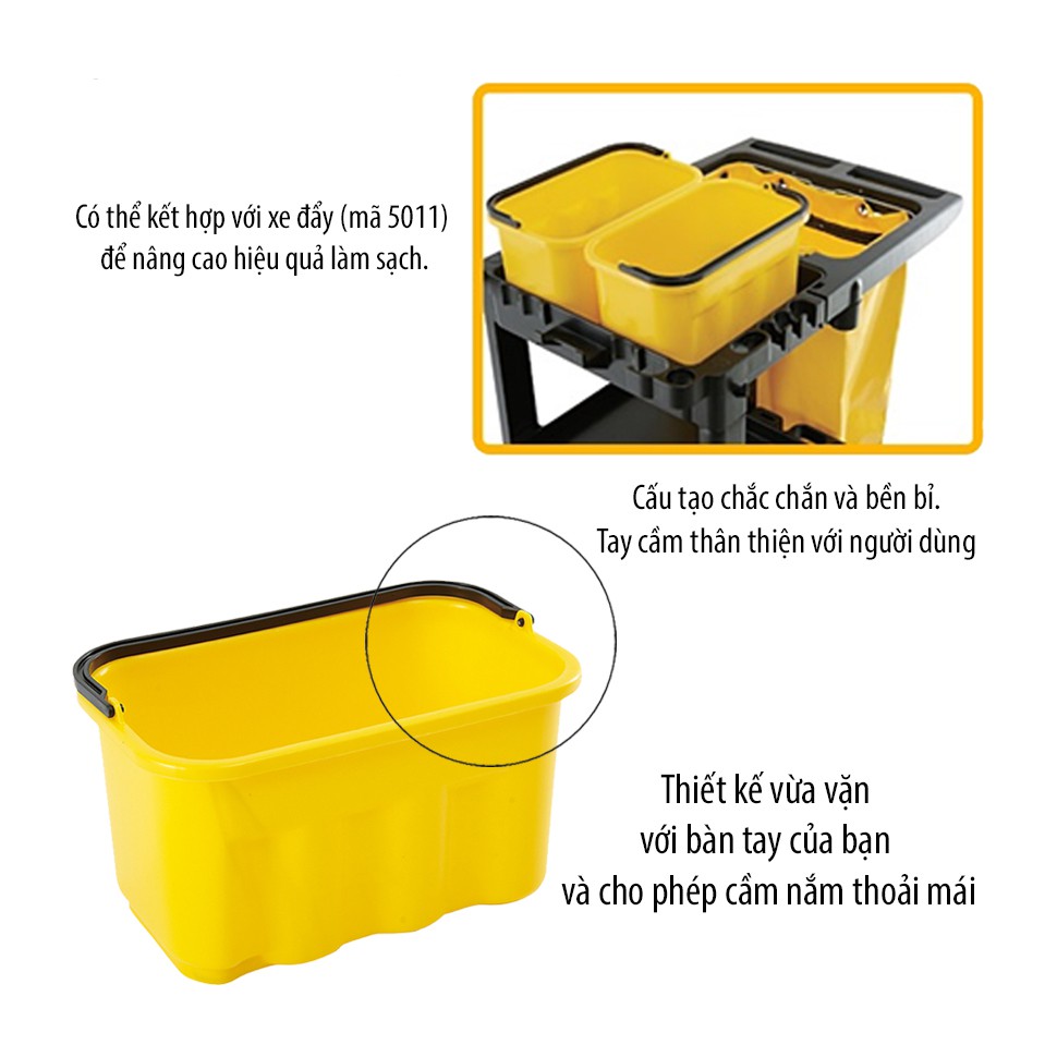 Xô nhựa vuông đa năng TRUST 9.5L có quai xách - Cobi Home