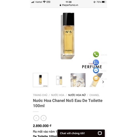 Nước Hoa Chanel No5 Eau De Toilette 10 ml