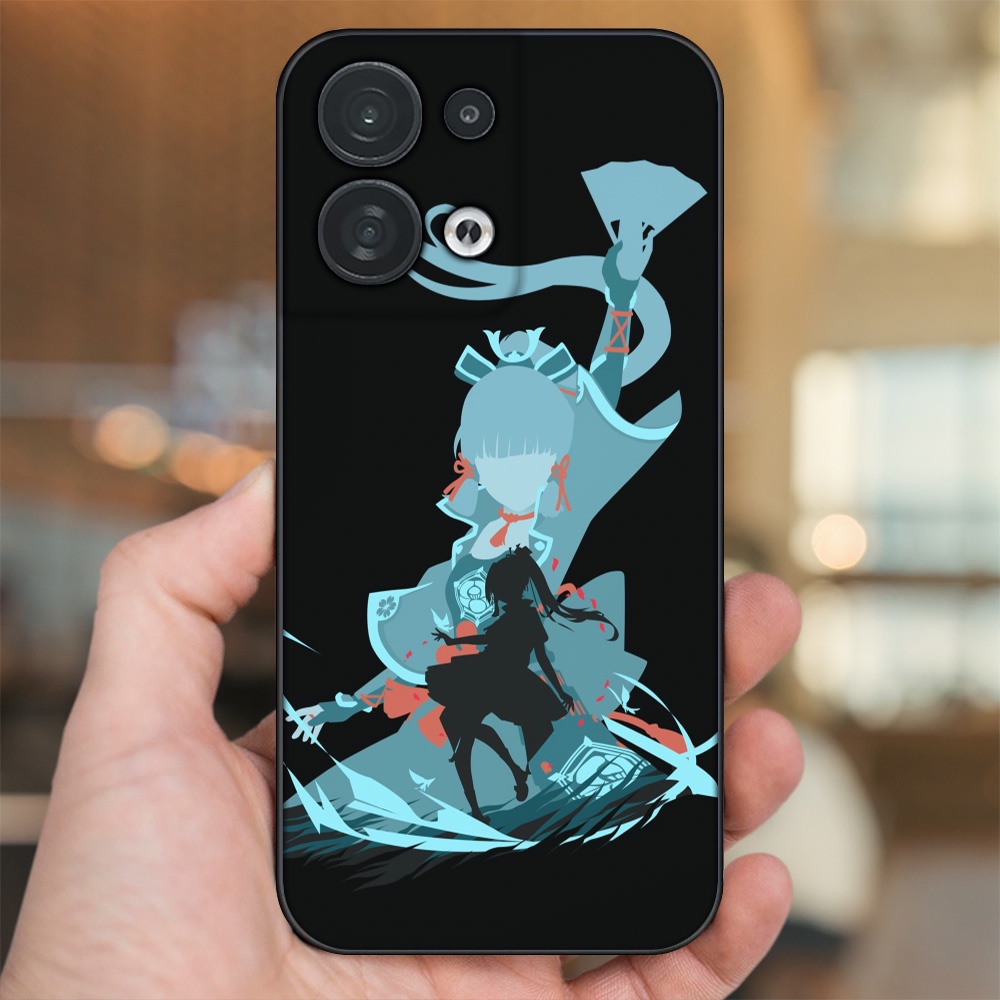 Ốp lưng Oppo Reno 8 5G viền đen in hình Ayaka Genshin Impact