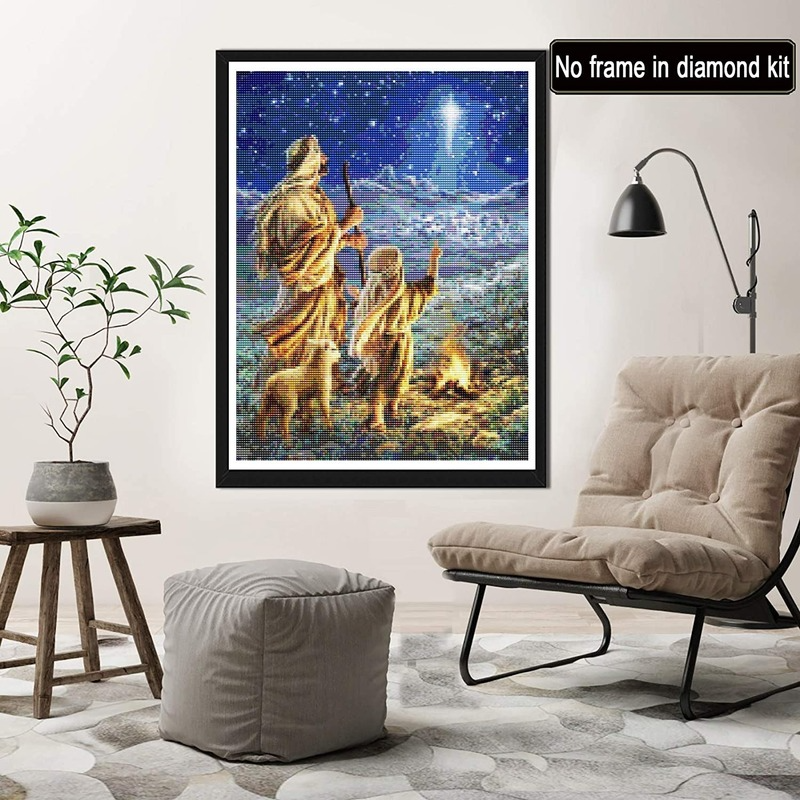Bộ Dụng Cụ Làm Tranh Đính Đá DIY 30x40cm Hình Chúa Jesus Độc Đáo