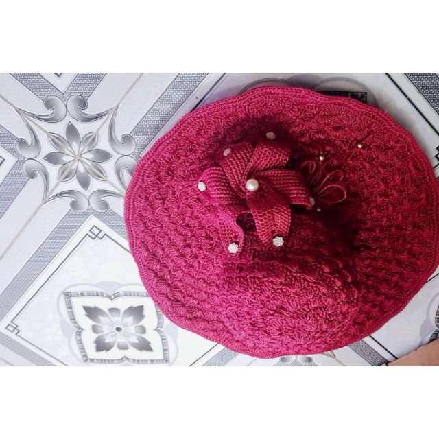 Nón handmade vành rộng mẫu 2