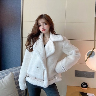 Áo khoác cổ vest , áo khoác nữ lông cừu