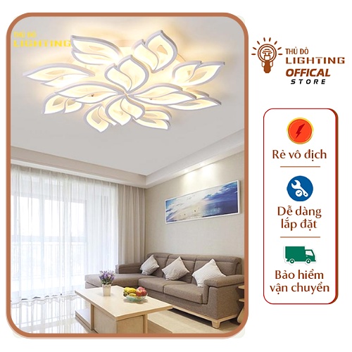 Đèn Ốp Trần Trang Trí Đèn Trần decor Phòng Khách 3 Chế Độ Ánh Sáng Có Điều Khiển Tăng Chỉnh bảo hành 1 năm 2046