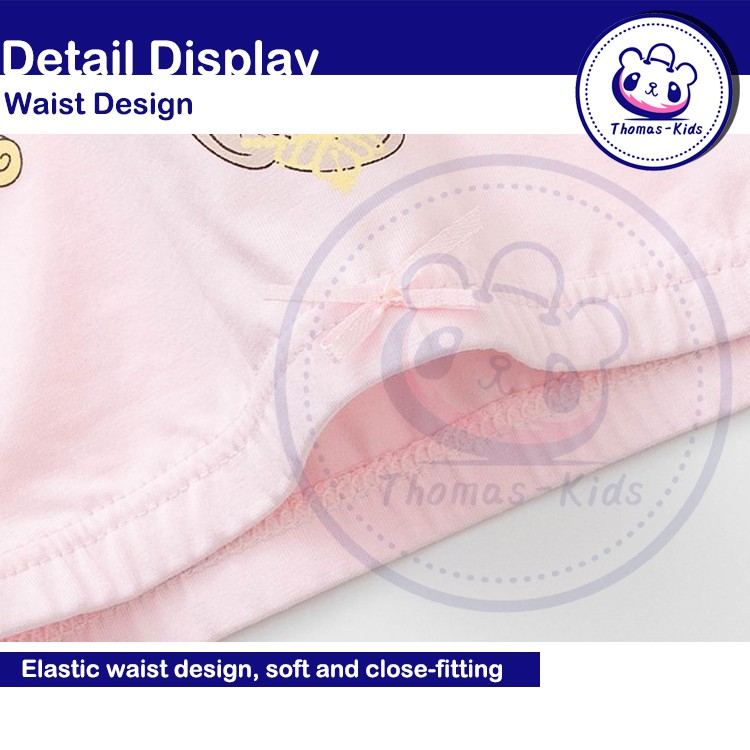 Bộ 5 Quần Lót Boxer Cotton Thoáng Khí Kháng Khuẩn Thoải Mái Cho Bé Gái 3-12 Tuổi