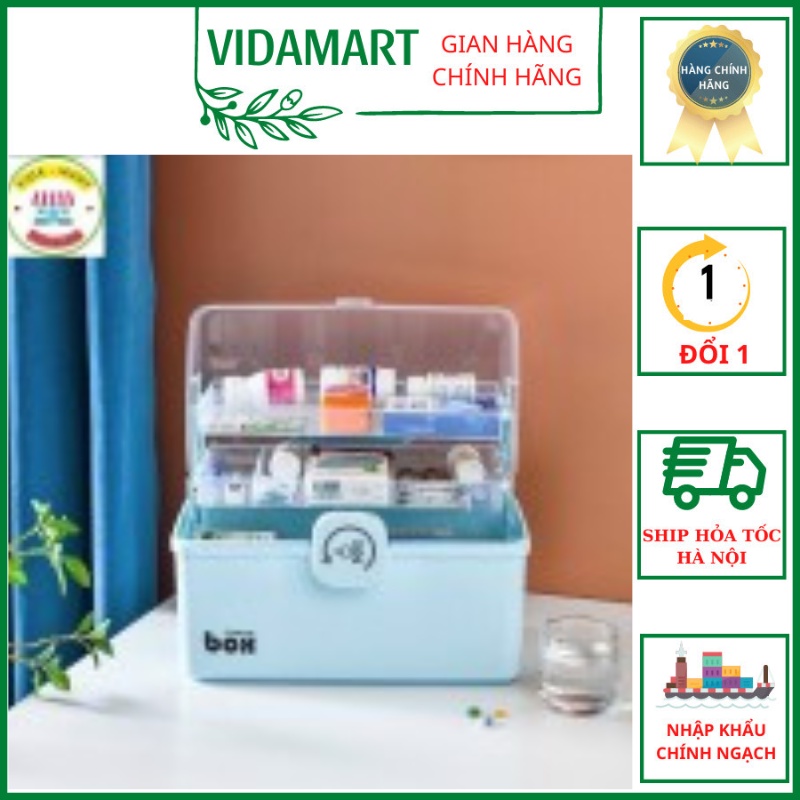 Hộp Đựng Thuốc Vật Tư Y Tế 3 Tầng 7L và 12L Nhựa ABS Siêu An Toàn, Tiện Lợi Đơn Giản, Với Thiết Kế Khóa (vidamart)