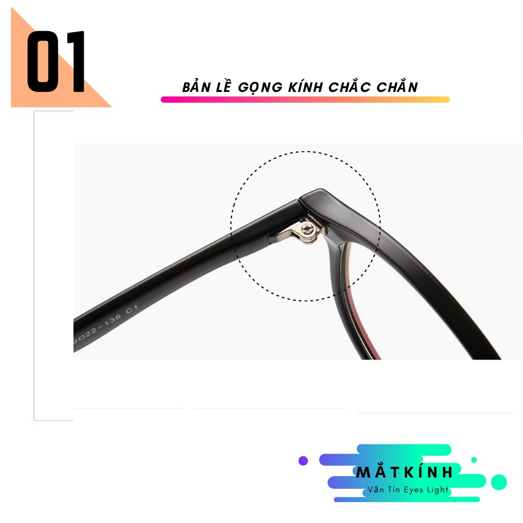 Gọng kính cận nam nữ T209 mắt kính tròn càng nhựa dẻo nhiều màu | BigBuy360 - bigbuy360.vn