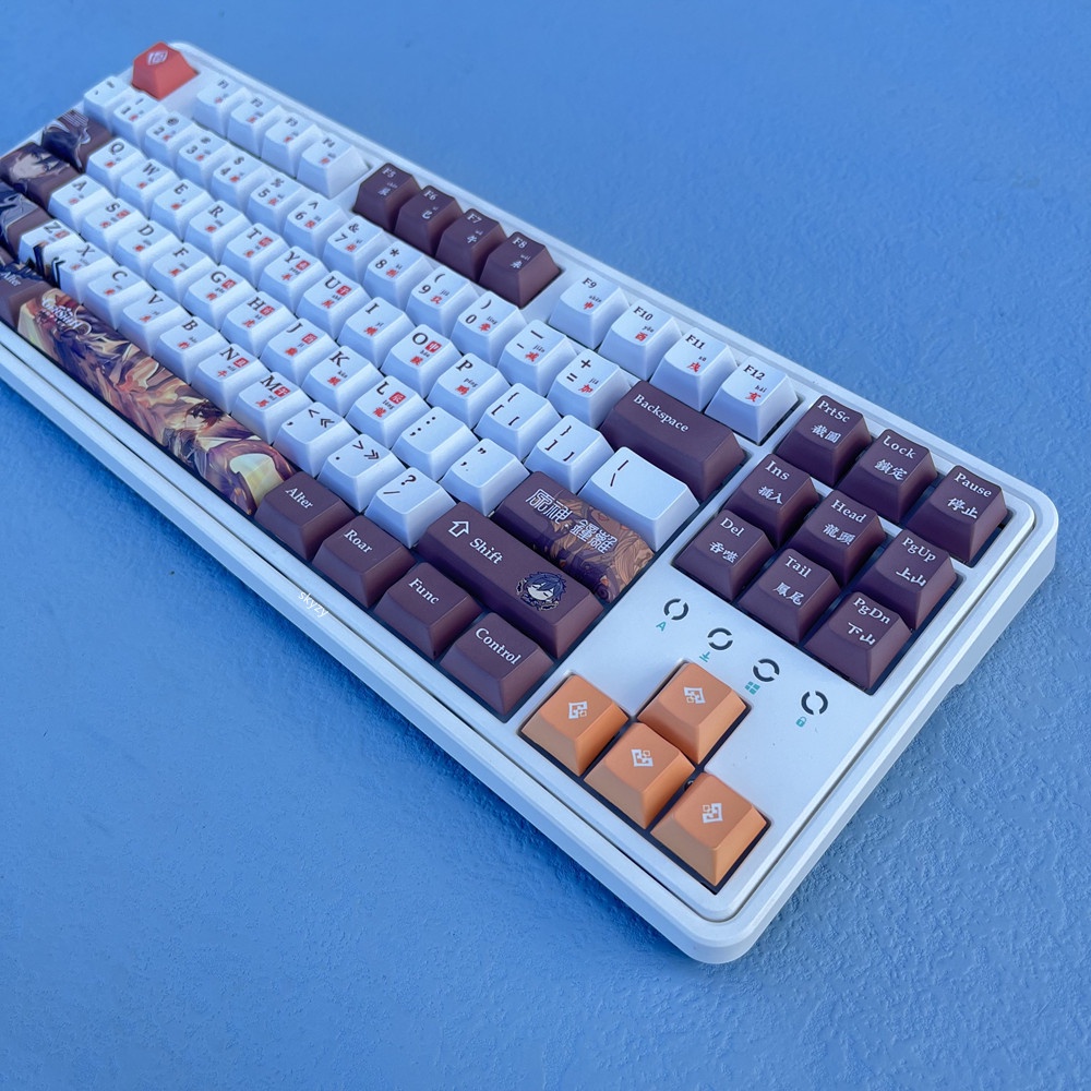 133 Phím Zhongli Keycaps Cherry Profile Genshin Impact Anime PBT DYE SUB Bàn phím cơ học Keycap