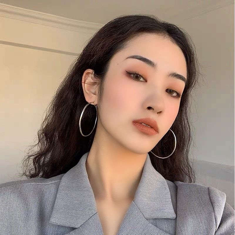 Hoa Tai Nữ Hình Tròn Phong Cách Hàn Quốc