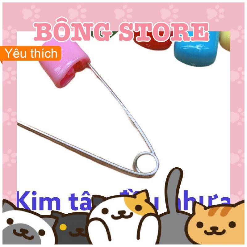 Kim tây, kim băng đầu nhựa xâu 10 cái an toàn cho bé yêu
