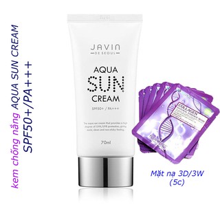Kem Chống Nắng nâng tông trắng mịn (tặng mặt nạ Hàn Quốc) _JAVIN De Seoul Aqua Sun CREAM SPF 50+/PA+++ 70ml