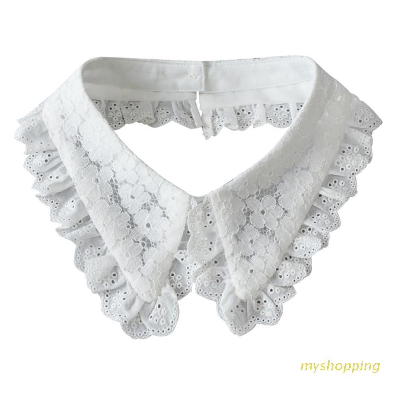 Cổ áo phối ren hoa có thể tháo rời thời trang cho nữ