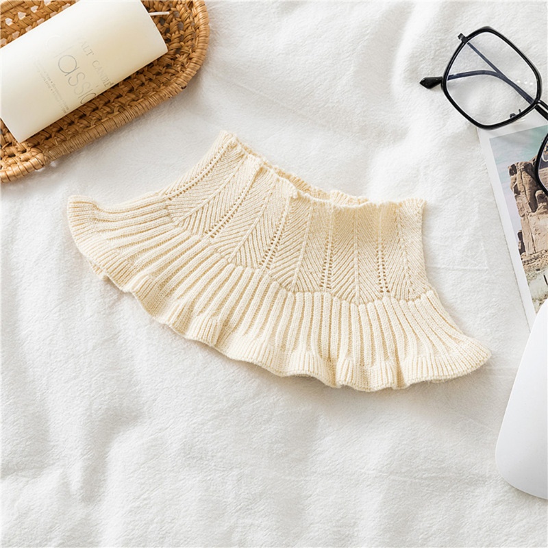 Khăn choàng cổ áo giả dệt kim giữ ấm chống gió có thể tháo rời