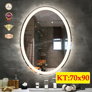 [ 3 năm bảo hành ] gương đèn led cảm ứng hình oval nhà tắm thông minh Kích Thước 70x90 cm - guonghoangkim mirror