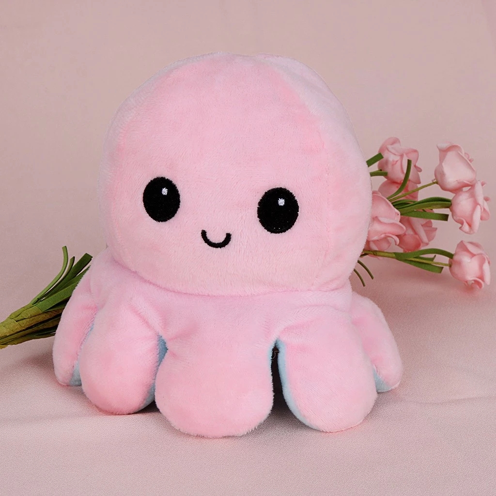Reversible Toys Unicorn Colored Plush Octopus Anger Flip Happy Animal Different Mood Stuffed Dolls