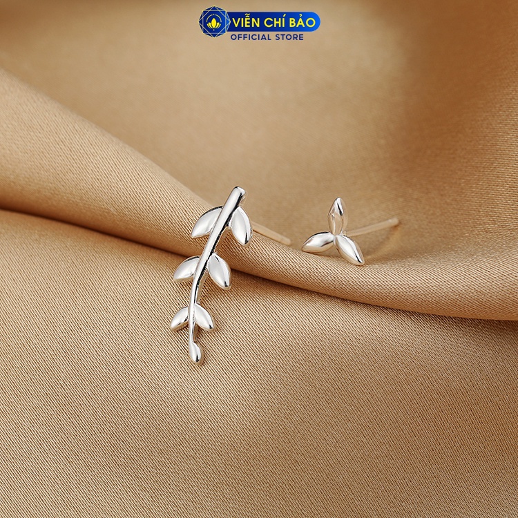 Bông tai bạc nữ cành lá chất liệu bạc 925 thời trang phụ kiện trang sức nữ Viễn Chí Bảo E026