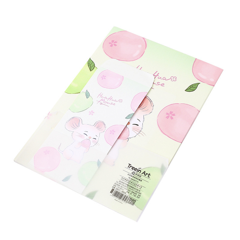Set 6 giấy viết thư và 3 phong bì thư in họa tiết chuột hoạt hình ngộ nghĩnh