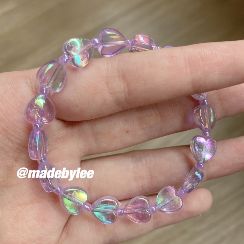 Vòng tay hạt cườm trái tim bling vòng tay xỏ hạt nhiều màu handmade MADEBYLEE