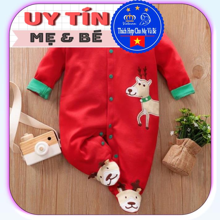 BodySuit giáng sinh noel cho bé, áo liền thân dễ thương dài tay ngắn tay cho bé gái và bé trai, cotton 100%, Aiueo Nhật.