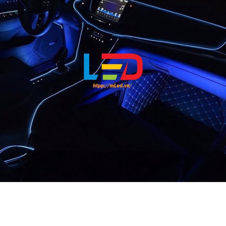 Dây đèn led đơn sắc ánh sáng lạnh trang trí viền táp-lô nội thất ô tô, xe hơi tiện dụng