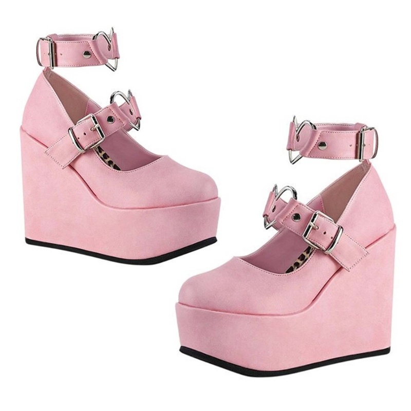 Giày đế xuồng cao phong cách gothic dễ thương ngọt ngào hóa trang Lolita cho nữ