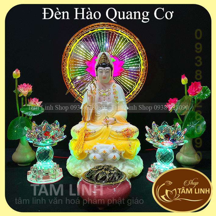 Đèn hào quang bàn thờ Phật, hào quang Tượng Phật, sử dụng đèn LED tiết kiệm điện.