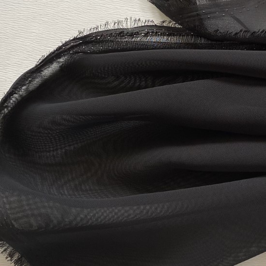 Vải Voan Hàn Đen Khổ 1m1 - Co Giãn Nhẹ, Mỏng - May Đầm, Váy, Áo Kiểu, Làm Vải Lót