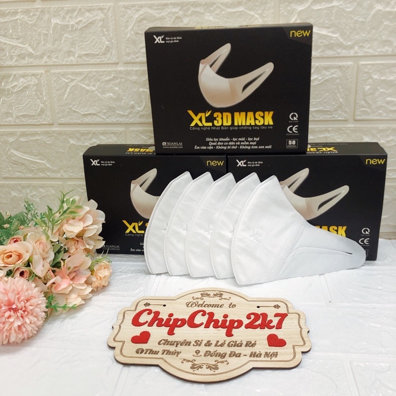 [Giá Sỉ] Hộp khẩu trang 3D mask Xuân Lai chuẩn mẫu mới nhất 50 cái