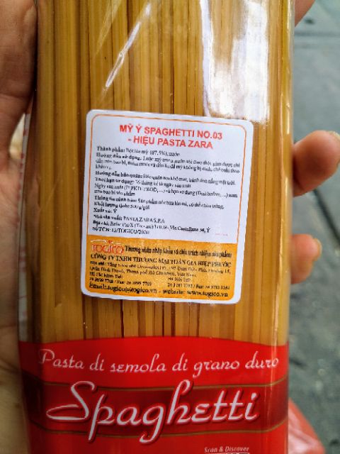(Date 2023) Mì Ý Spaghetti No.3 của PastaZARA 500g