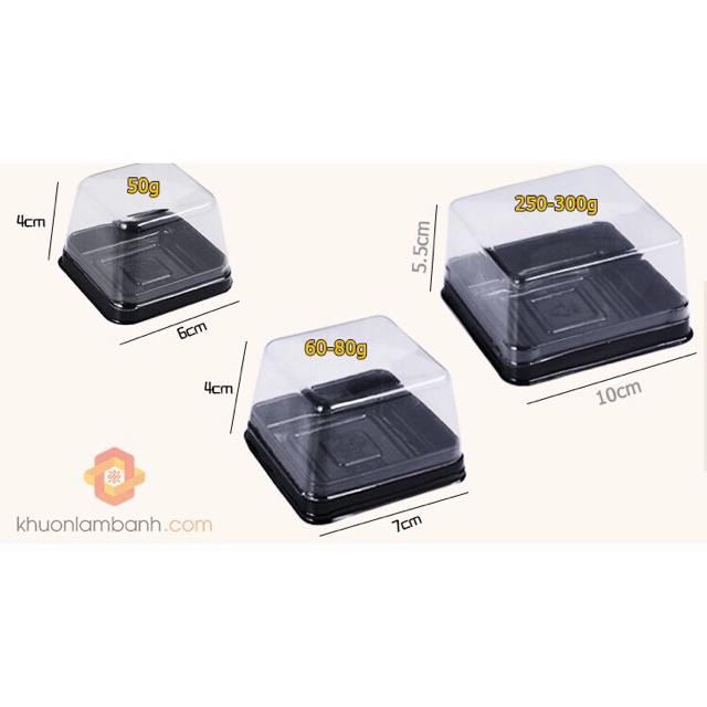 10 Hộp đế đen đựng bánh trung thu đủ size