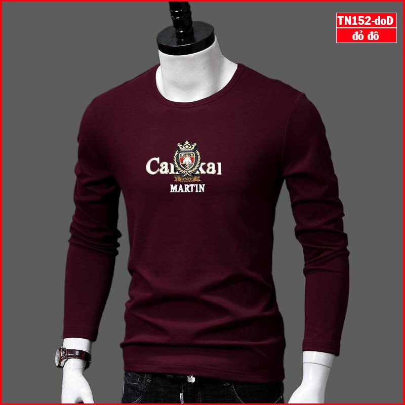 Áo thun nam tay dài TN152 logo khiên vải sợi tre tổng hợp bảo vệ môi trường | BigBuy360 - bigbuy360.vn