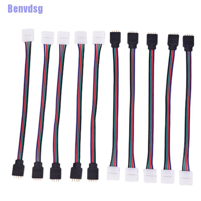 Set 10 Dây Cáp Nối 10Mm 4 Female Cho Dây Đèn LED Rgb 5050 3528