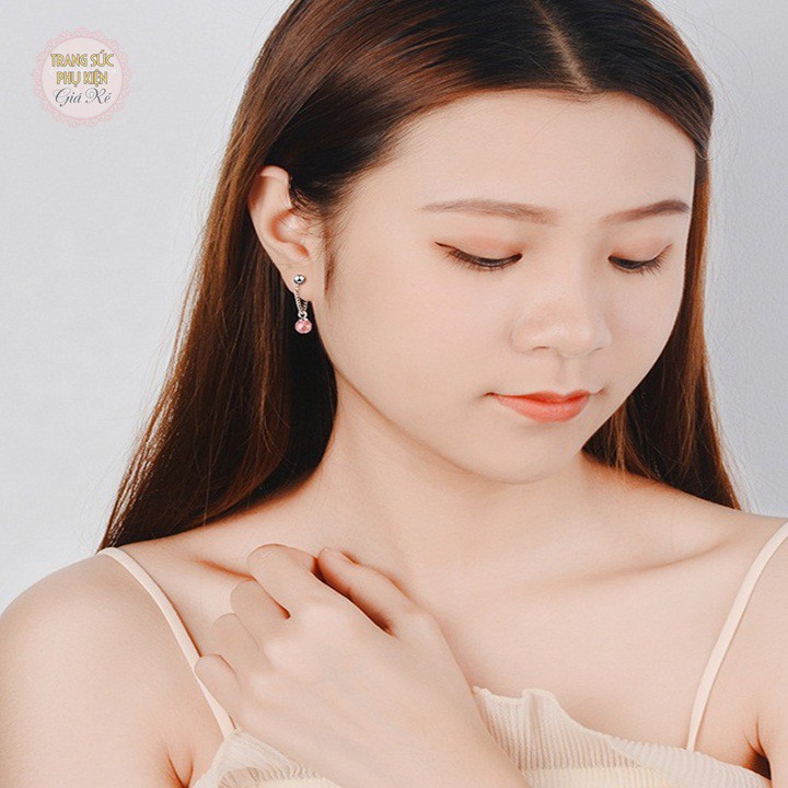 Hoa tai thời trang Hàn nhỏ xinh, bạc ý S925 - HT227