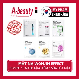 MẶT NẠ MASK WONJIN Hàn Quốc MUA 1 HỘP 10 CÁI + tặng kèm 1 SRM WONJIN