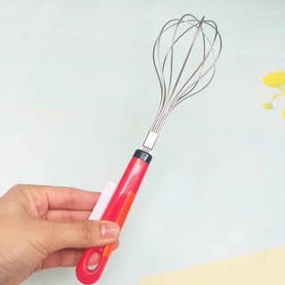 Dụng cụ đánh trứng, quấy bột bằng inox Echo hàng Nhật cán đỏ - Larva Store