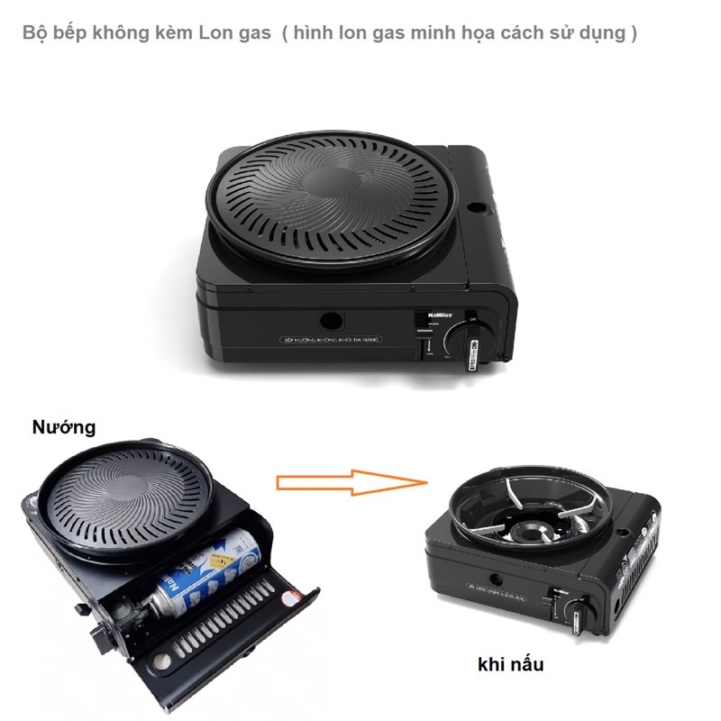 Bếp Nướng Không Khói Đa Năng Namilux GS2621PF Vừa Nướng Vừa Dùng Để Nấu Ăn - Hàng Chính Hãng (Bảo Hành 12 Tháng)