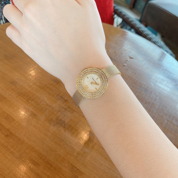 Đồng hồ nữ Mangosteen SEOUL Hàn Quốc dây thép (Vàng)