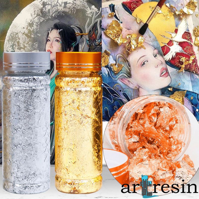 Hộp Giấy Vàng Giấy Bạc Nhăn Làm Handmade Resin