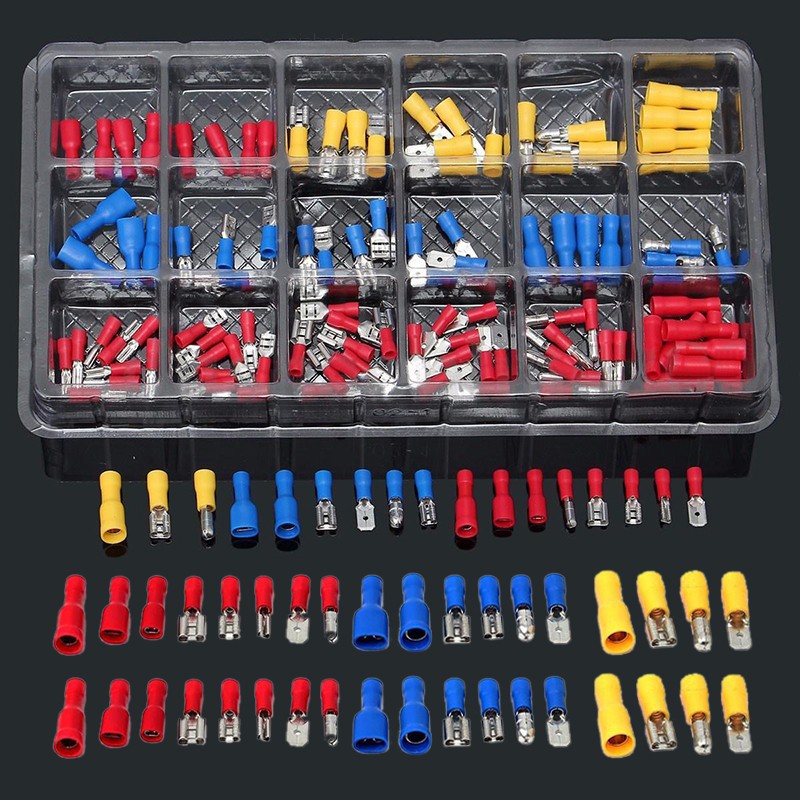 Set 120 đầu nối dây uốn cách điện 22-10AWG