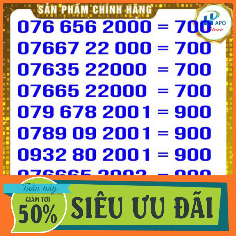 NGÀY SALE SIM NĂM SINH GIÁ RẺ TRẢ TRƯỚC MOBIFONE 2 - SIM SỐ ĐẸP - HAPO STORE $$$