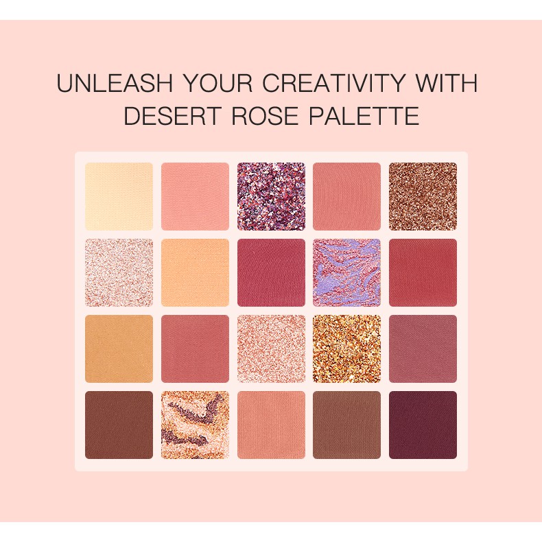 [Mã FMCGM100 - 10% đơn 500K] Bảng phấn mắt Judydoll Desert Rose lãng mạn 20 màu sắc 22g | BigBuy360 - bigbuy360.vn