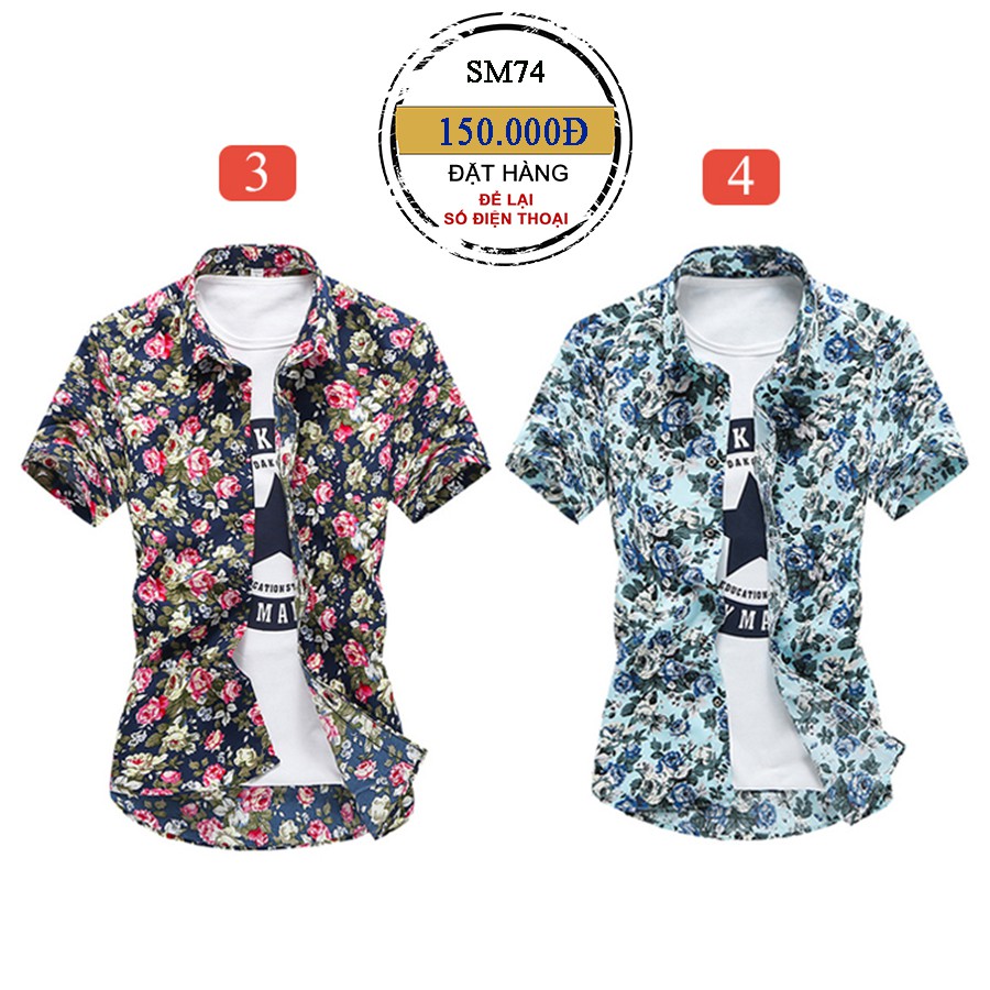 Sơ mi nam hoa ngắn tay - SM74