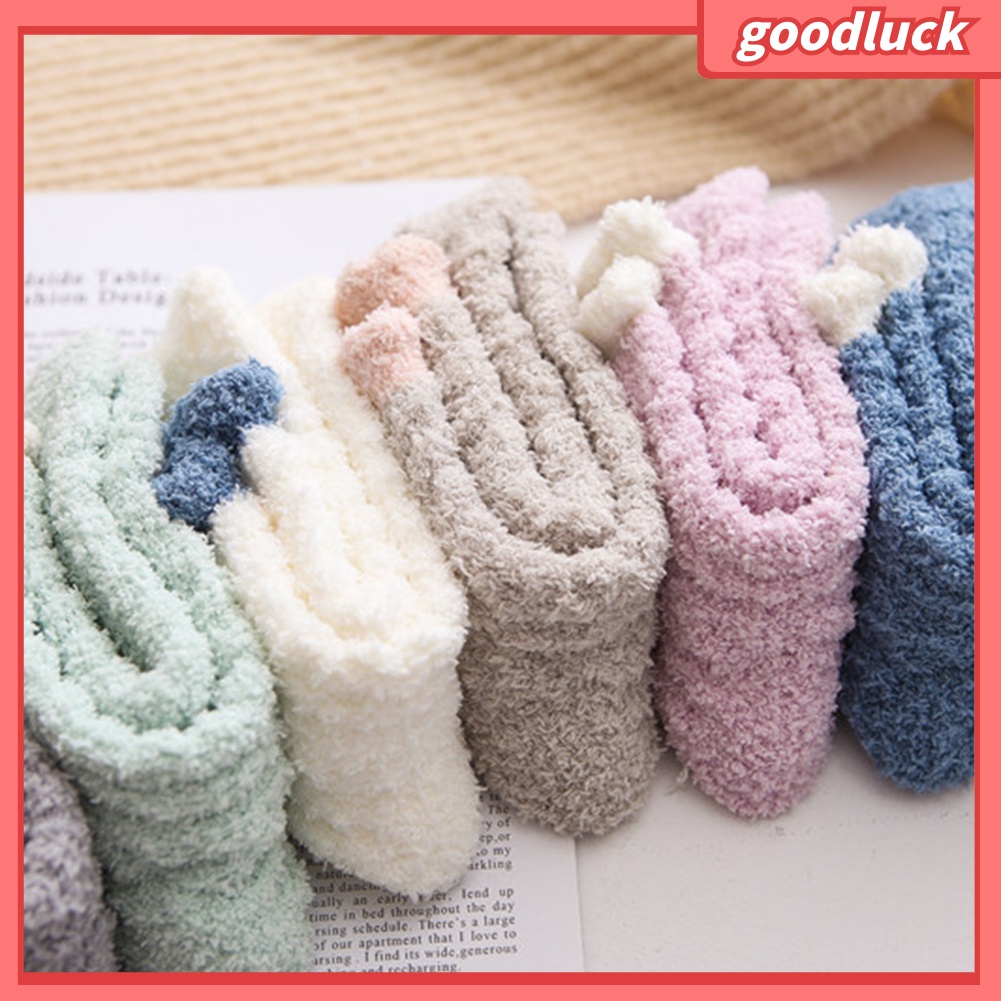 [GOODLUCK] Vớ Lông Cừu San Hô Dày Giữ Ấm Mùa Đông Cho Nữ