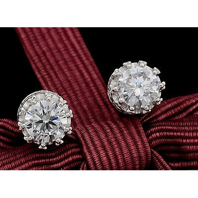 Khuyên tai kiểu vương miện đính đá pha lê thời trang cổ điển