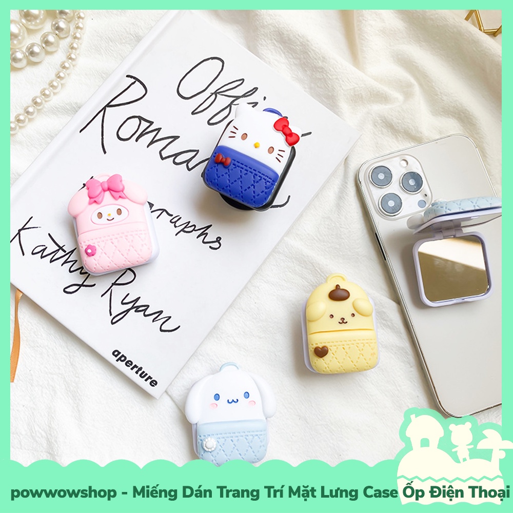 [Sẵn VN - Hỏa Tốc] Miếng Dán Bật Gương Mini DIY 3M Tay Vịn Trang Trí Mặt Lưng Ốp Điện Thoại Nhân Vật Hoạt Hình Sanrio