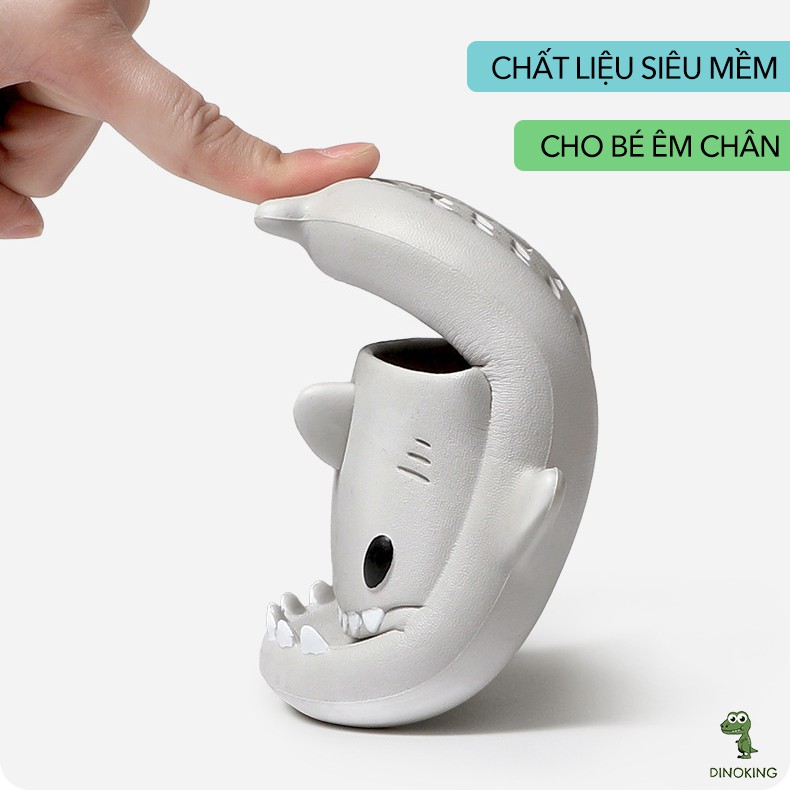 Dép cá mập cho bé DINOKNG Dép lê quai ngang trẻ em siêu nhẹ chống trơn trượt DE04