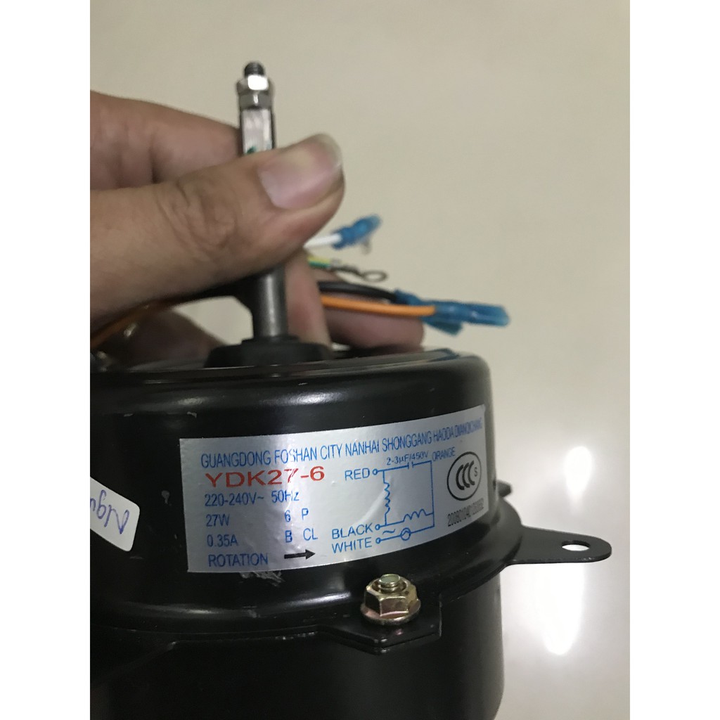 Motor quạt dàn nóng điều hòa, 27w, 5 dây, ngược chiều / motor quạt đuôi nóng máy lạnh