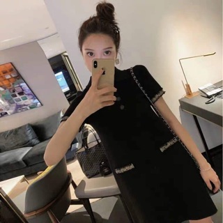 Đầm thun suông tay viền
