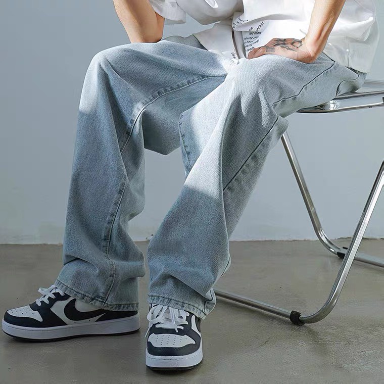 Quần baggy jean nam, nữ ống suông rộng , quan baggy nam phong cách Hàn Quốc  chất rin dày dăn hot trend 2022